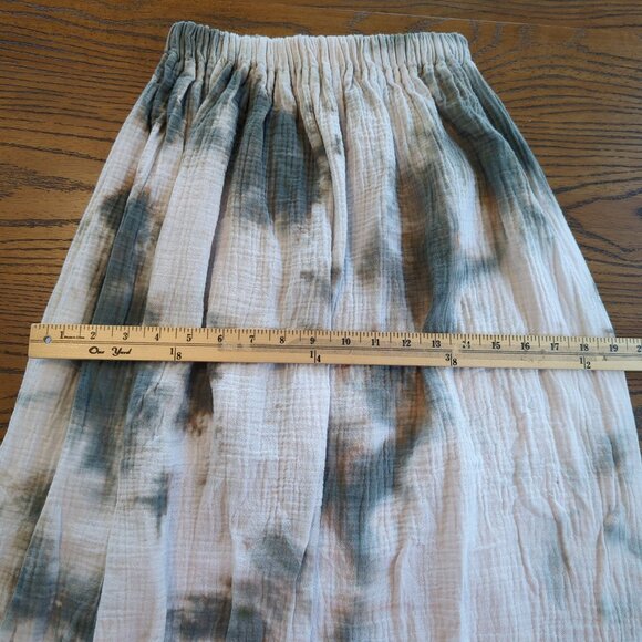 Sunny Moonwater white gray Skirt S / M Elastic waist Lightweight Flowy bohemian - Picture 13 of 14